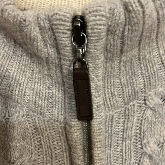 Tasso Elba lambswool cable knit zip front cardigan Medium - Picture 3 of 8